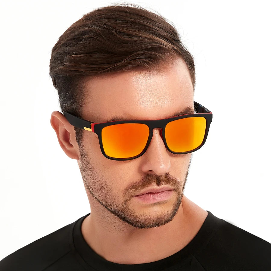Fashion Square Sports Sunglasses for Men & Women – Polarized-Style Mirror Lens, Driving & Fishing