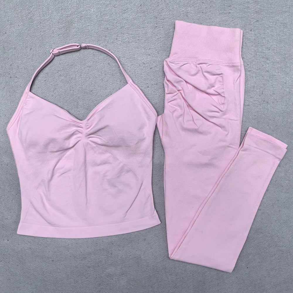 Women's Seamless Workout Set | Scrunch Leggings + Padded Sports Bra