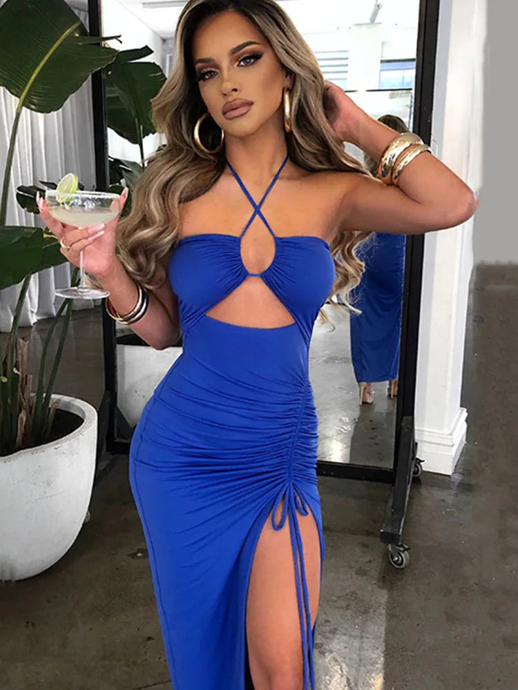 Sleeveless Backless Bodycon Midi Dress for Women – Sexy Slim Fit Club & Party Dress