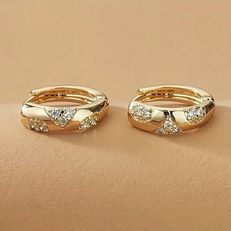 Chic Gold CZ Hoop Earrings – Elegant Everyday & Party Jewelry for Women