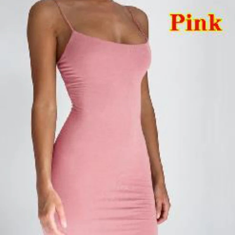 2026 Women's Sexy Bodycon Mini Dress | Black Spaghetti Strap Sleeveless Club Party Dress