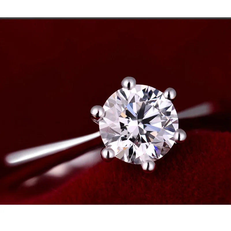 925 Sterling Silver Couple Wedding Ring – Austrian Crystal Engagement & Proposal Ring