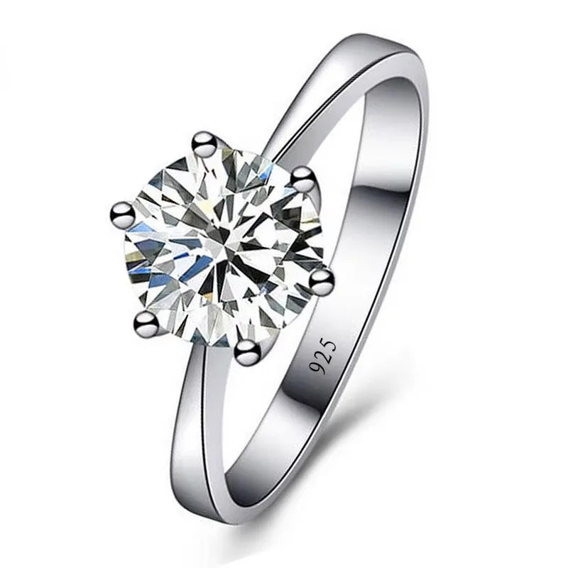 925 Sterling Silver Couple Wedding Ring – Austrian Crystal Engagement & Proposal Ring