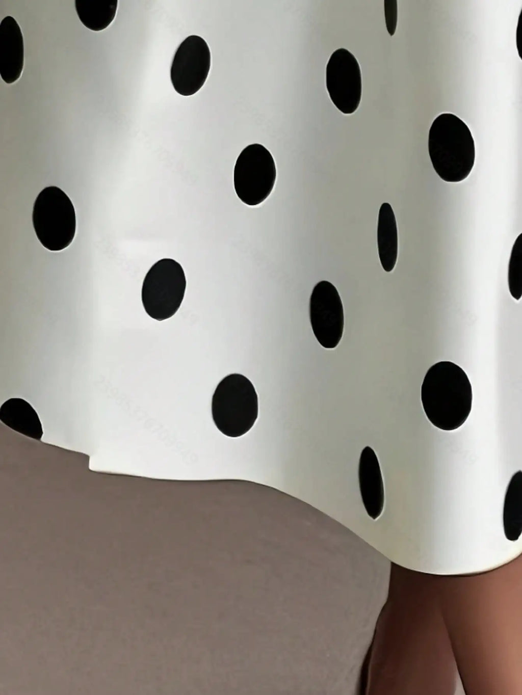 Women's Elegant Polka Dot V-Neck Midi Dress – Belted A-Line Sleeveless Flared Dress