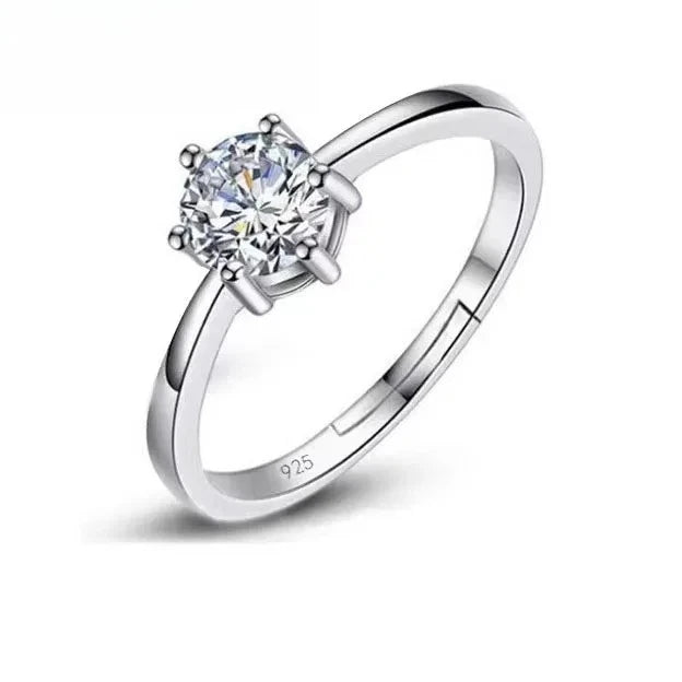 925 Sterling Silver Couple Wedding Ring – Austrian Crystal Engagement & Proposal Ring