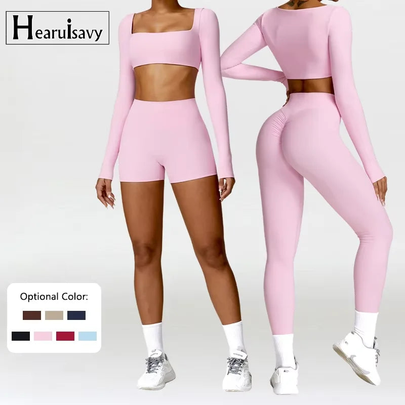 Women's 2-Piece Quick-Dry Yoga Set – Long Sleeve Gym Tracksuit