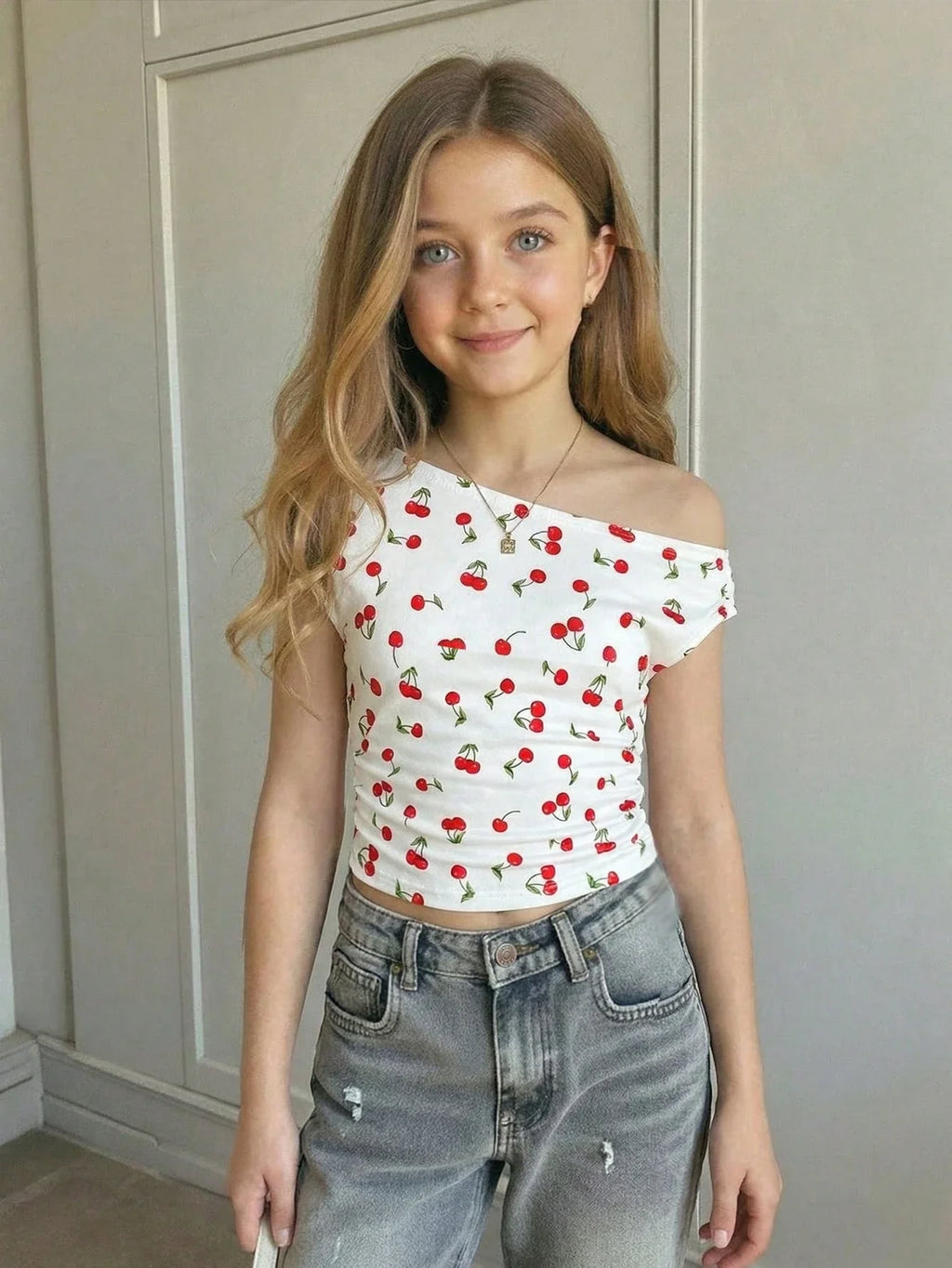 Women's Fruit Print Ruffle Tank Top – Super Short Summer Beach Crop Top