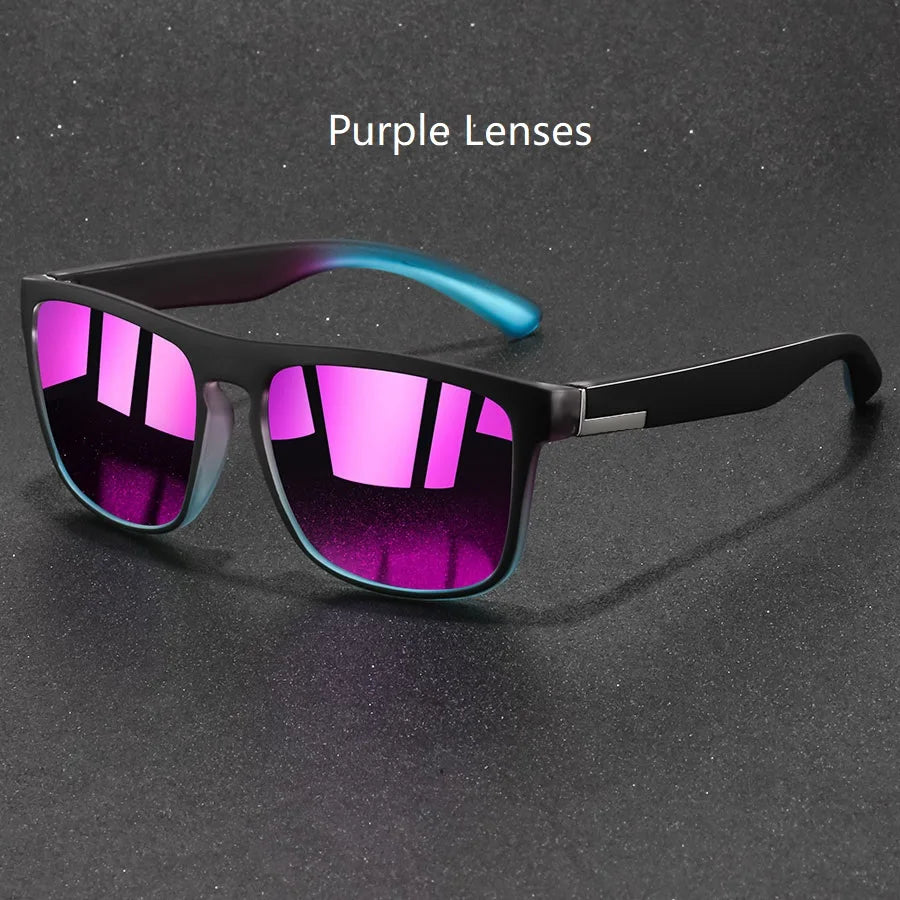 Fashion Square Sports Sunglasses for Men & Women – Polarized-Style Mirror Lens, Driving & Fishing