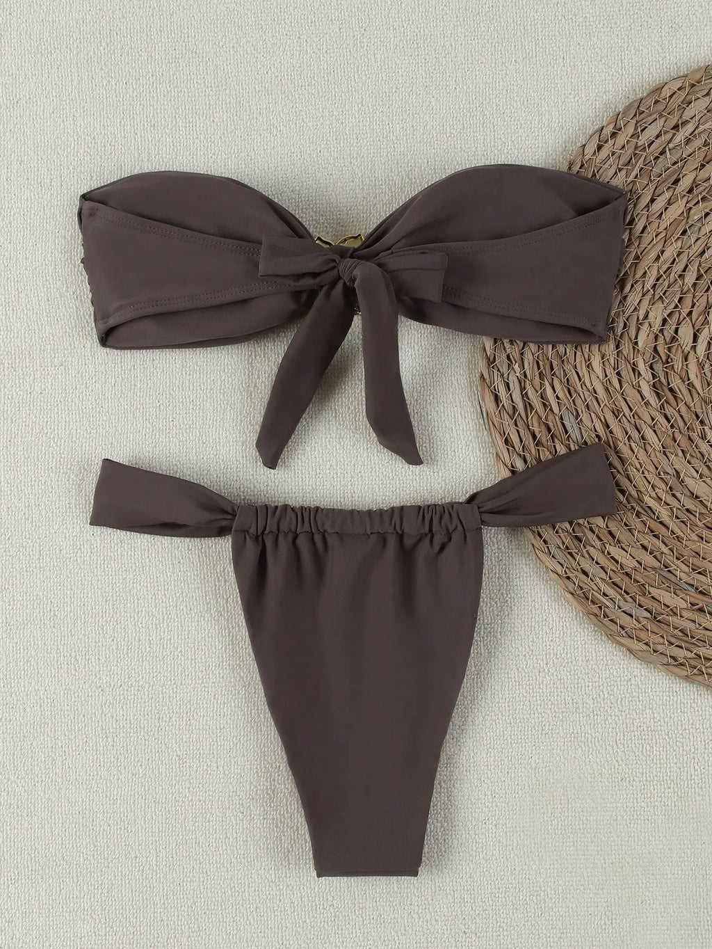 Women's Bandeau Push-Up Bikini Set – Brazilian Thong Swimwear