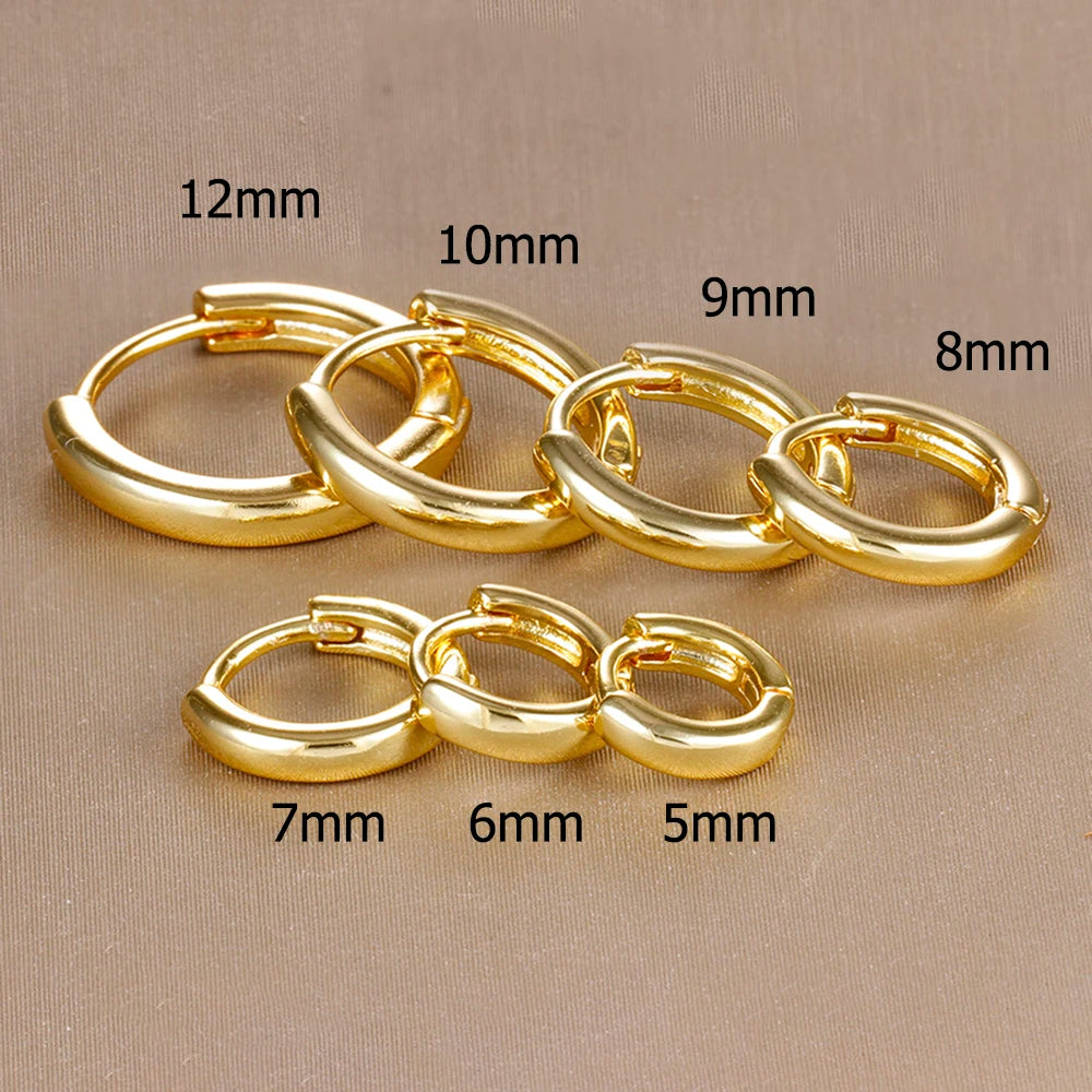 Crystal Zirconia Huggie Hoop Earrings – Stainless Steel Gold & Silver for Women