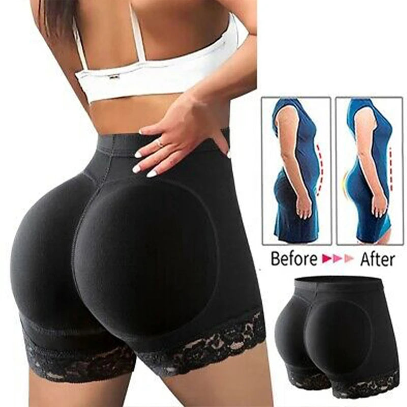 High Waist Padded Shapewear Shorts – Seamless Tummy Control & Hip Enhancer for Women
