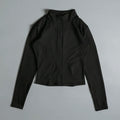 Women's Fitted Zip-Up Yoga Jacket – High Collar Long Sleeve Workout Top