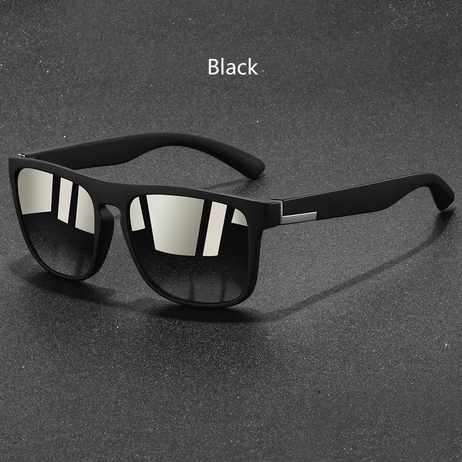 Fashion Square Sports Sunglasses for Men & Women – Polarized-Style Mirror Lens, Driving & Fishing