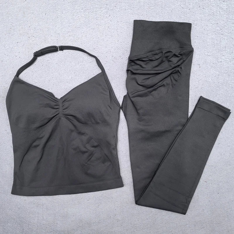 Women's Seamless Workout Set | Scrunch Leggings + Padded Sports Bra