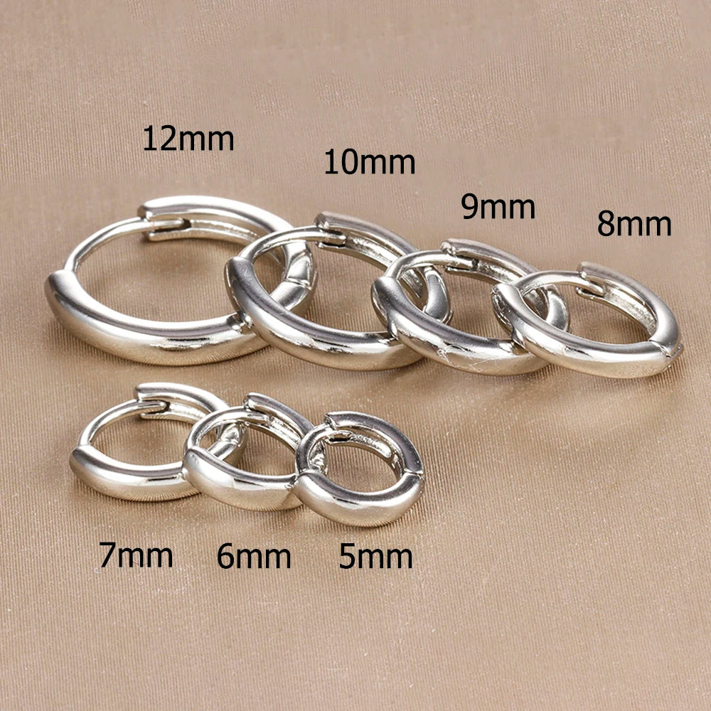 Crystal Zirconia Huggie Hoop Earrings – Stainless Steel Gold & Silver for Women