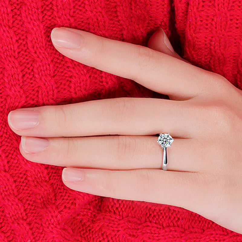 925 Sterling Silver Couple Wedding Ring – Austrian Crystal Engagement & Proposal Ring
