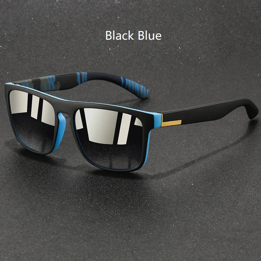 Fashion Square Sports Sunglasses for Men & Women – Polarized-Style Mirror Lens, Driving & Fishing