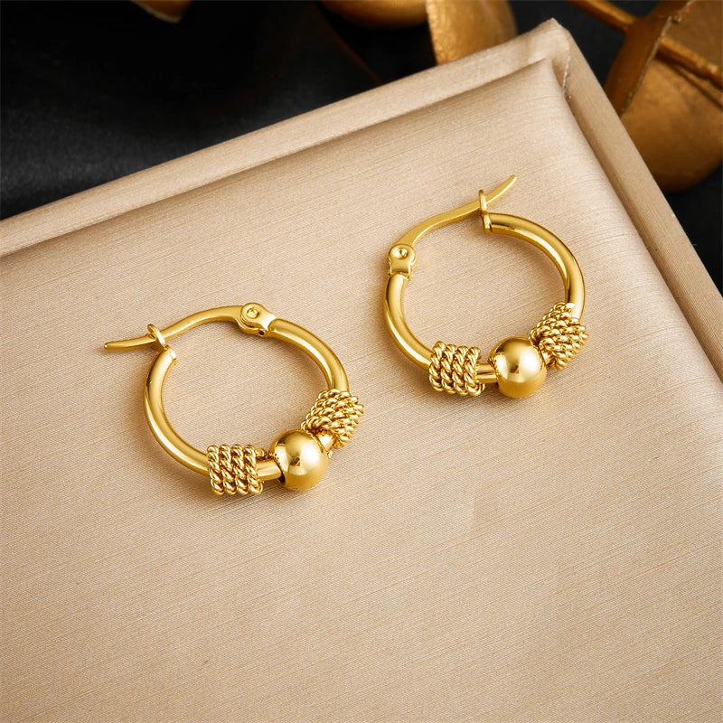 Elegant Hollow Woven Earrings – Gold Statement Jewelry for Women