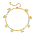 Double Layer Gold Bead Anklet – Elegant Summer Foot Chain