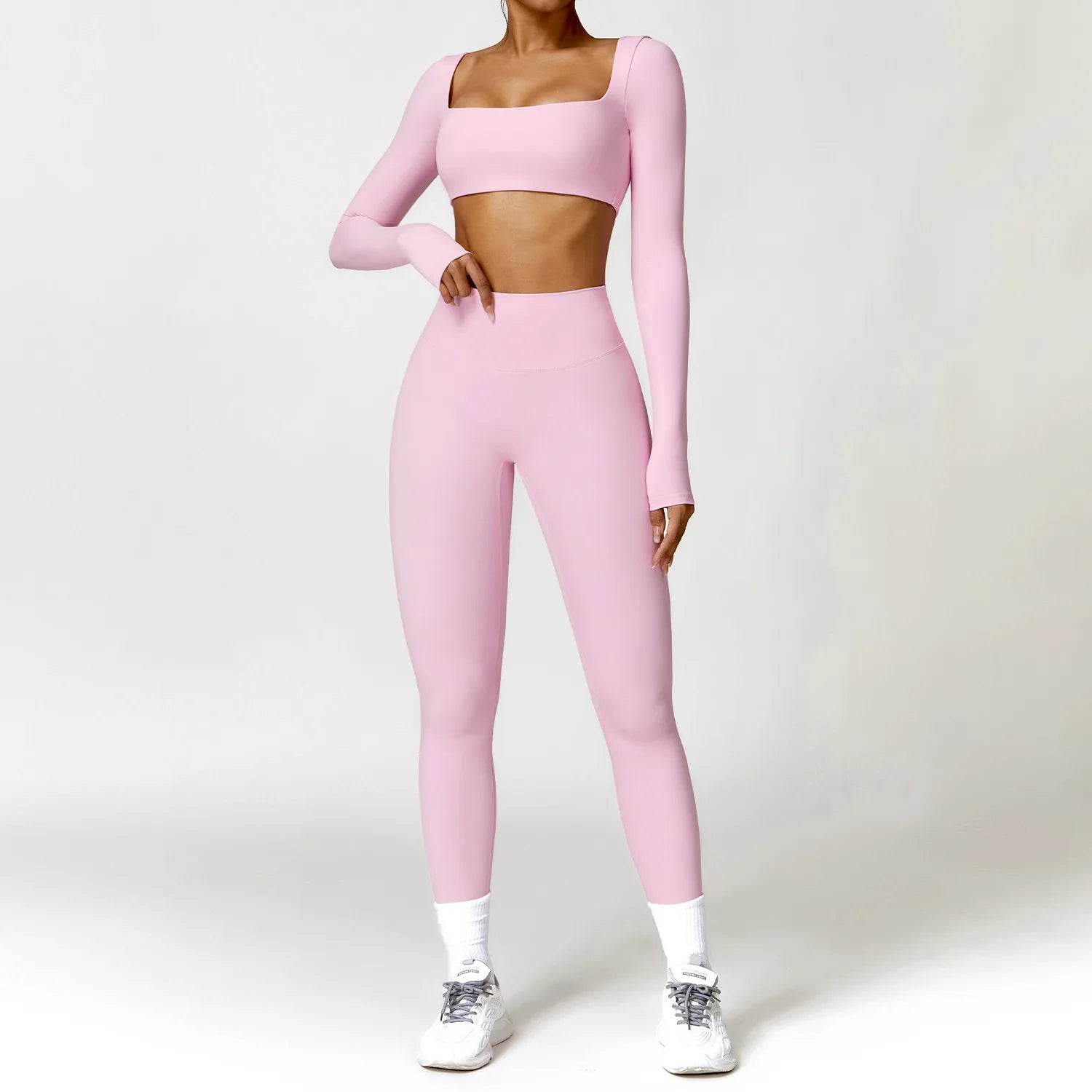 Women's 2-Piece Quick-Dry Yoga Set – Long Sleeve Gym Tracksuit