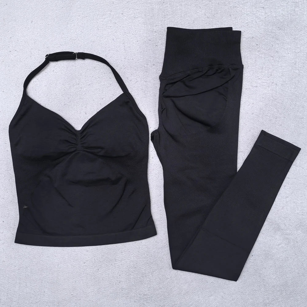 Women's Seamless Workout Set | Scrunch Leggings + Padded Sports Bra