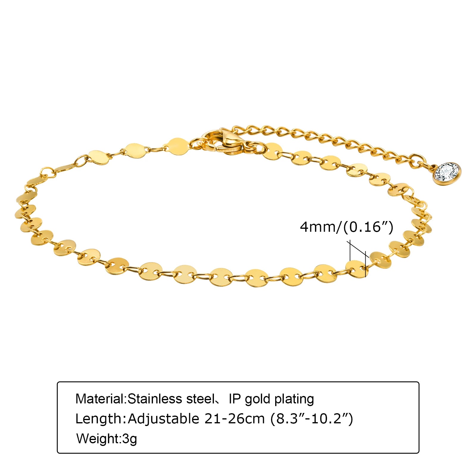 Golden Bead Charm Anklet – Waterproof Stainless Steel Minimalist Beach Jewelry for Women