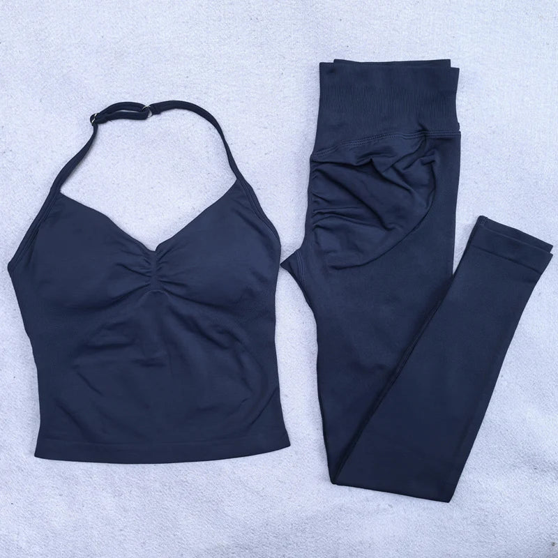 Women's Seamless Workout Set | Scrunch Leggings + Padded Sports Bra