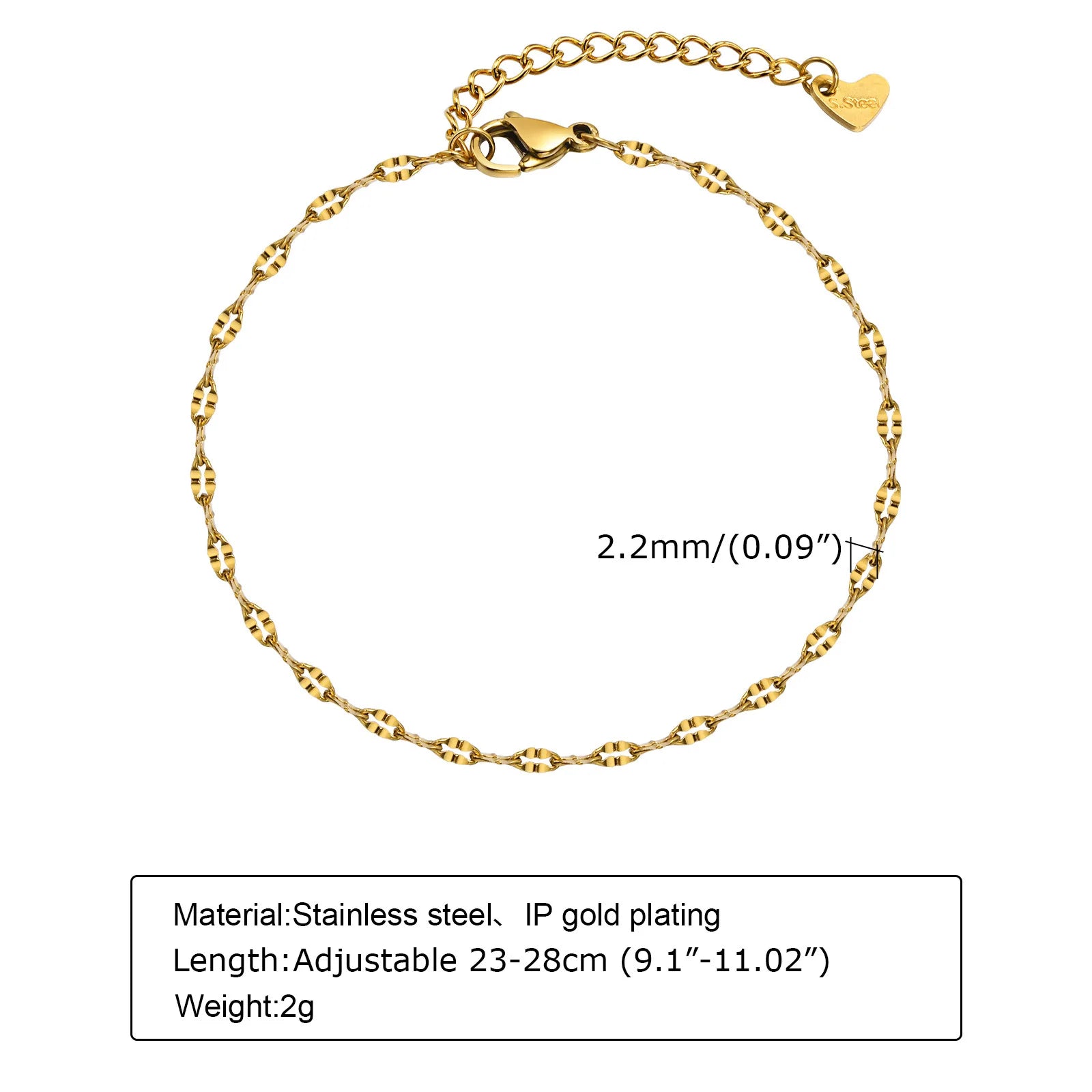 Golden Bead Charm Anklet – Waterproof Stainless Steel Minimalist Beach Jewelry for Women