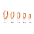 Crystal Zirconia Huggie Hoop Earrings – Stainless Steel Gold & Silver for Women