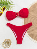 Women's Bandeau Push-Up Bikini Set – Brazilian Thong Swimwear