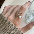 Women's 925 Sterling Silver Heart Pearl Ring – Elegant Korean Sweet Jewelry Gift