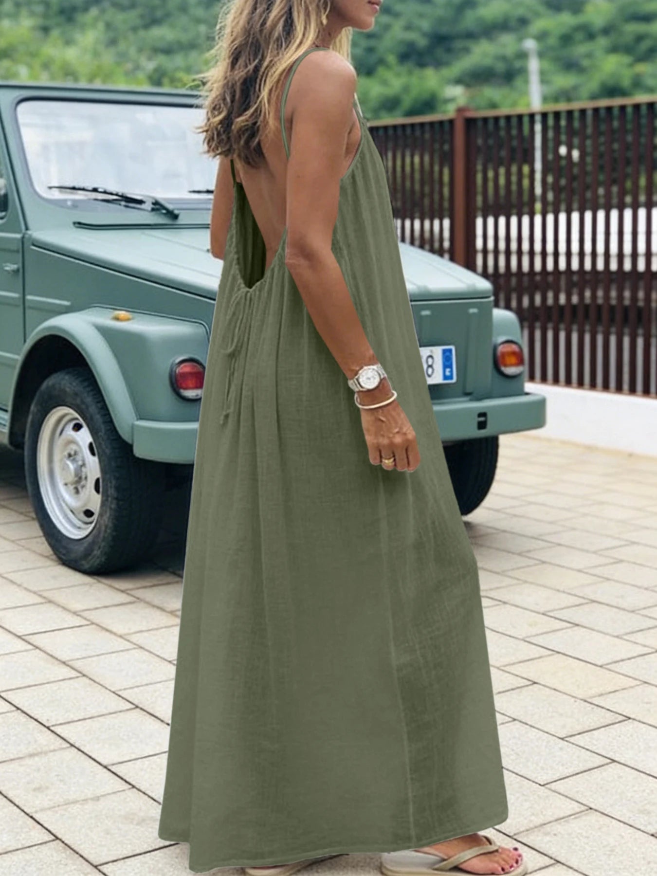 Women's Strapless Maxi Dress – Backless Sleepwear & Casual Lounge Dress for Home