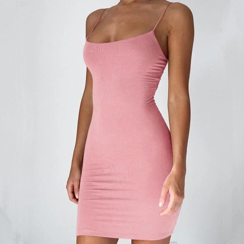 Black Spaghetti Strap Bodycon Mini Dress – Sexy Club Party Dress