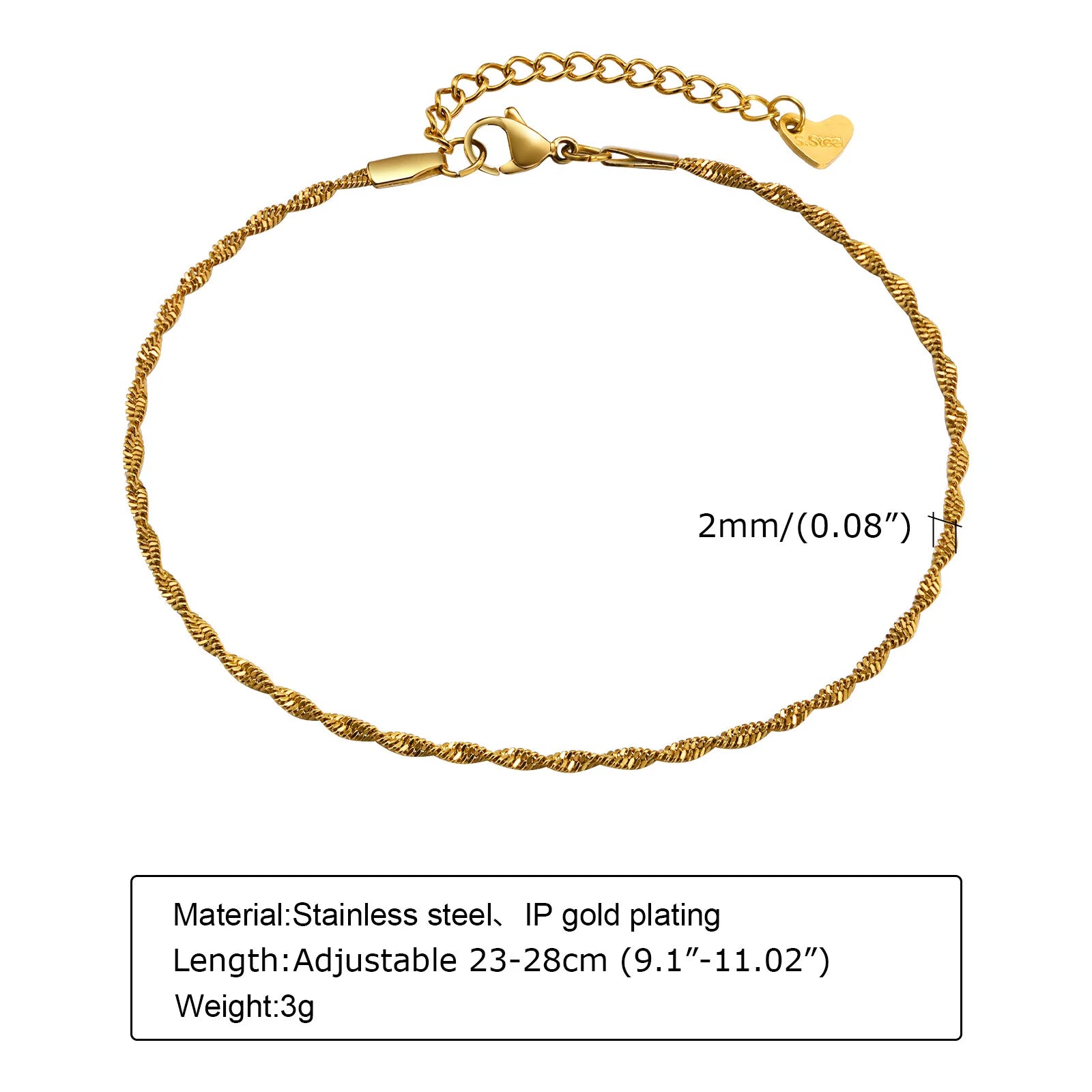 Golden Bead Charm Anklet – Waterproof Stainless Steel Minimalist Beach Jewelry for Women