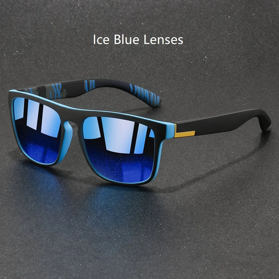 Fashion Square Sports Sunglasses for Men & Women – Polarized-Style Mirror Lens, Driving & Fishing