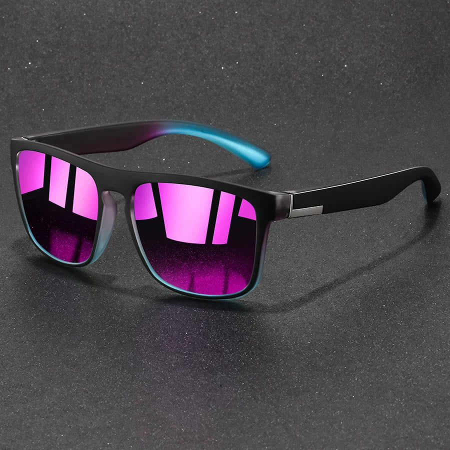 Fashion Square Sports Sunglasses for Men & Women – Polarized-Style Mirror Lens, Driving & Fishing