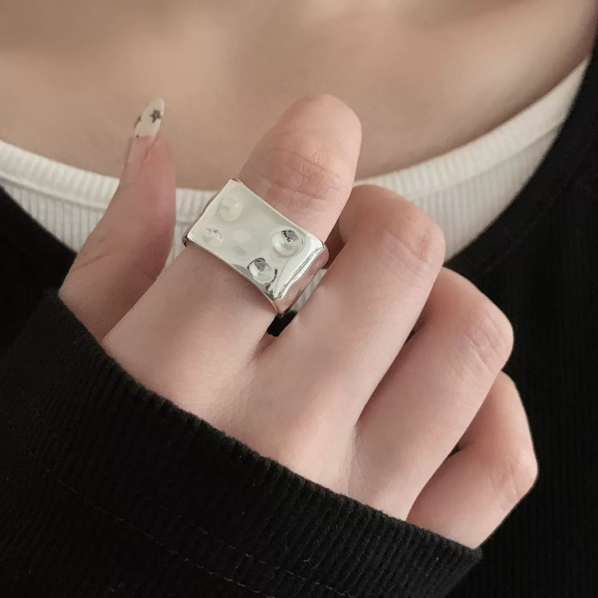 Women's 925 Sterling Silver Heart Pearl Ring – Elegant Korean Sweet Jewelry Gift