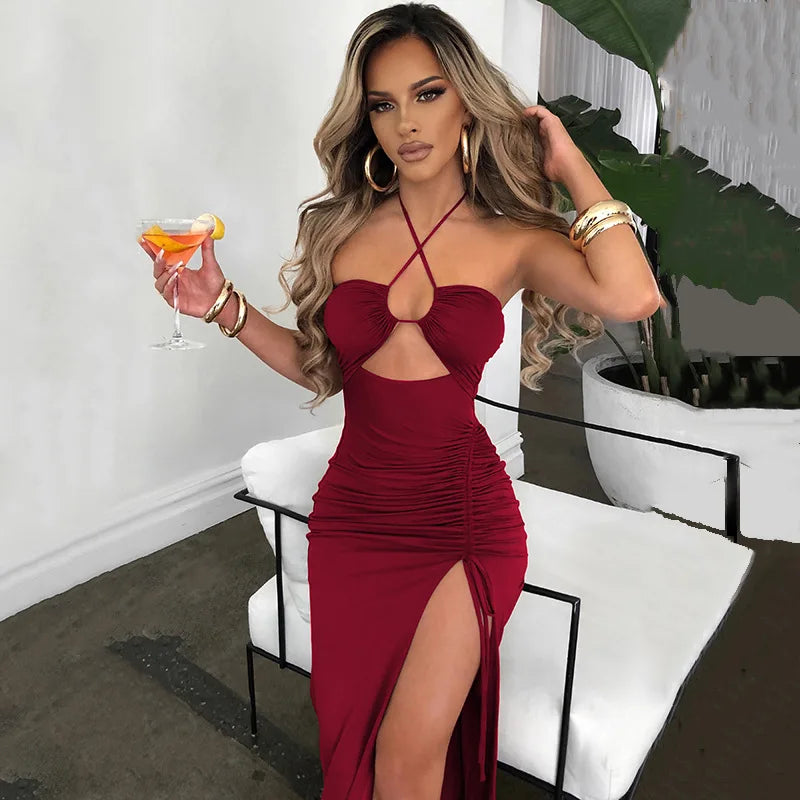 Sleeveless Backless Bodycon Midi Dress for Women – Sexy Slim Fit Club & Party Dress