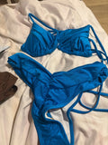 Women's Solid Triangle Bikini Set – Sexy Folded Micro Swimwear