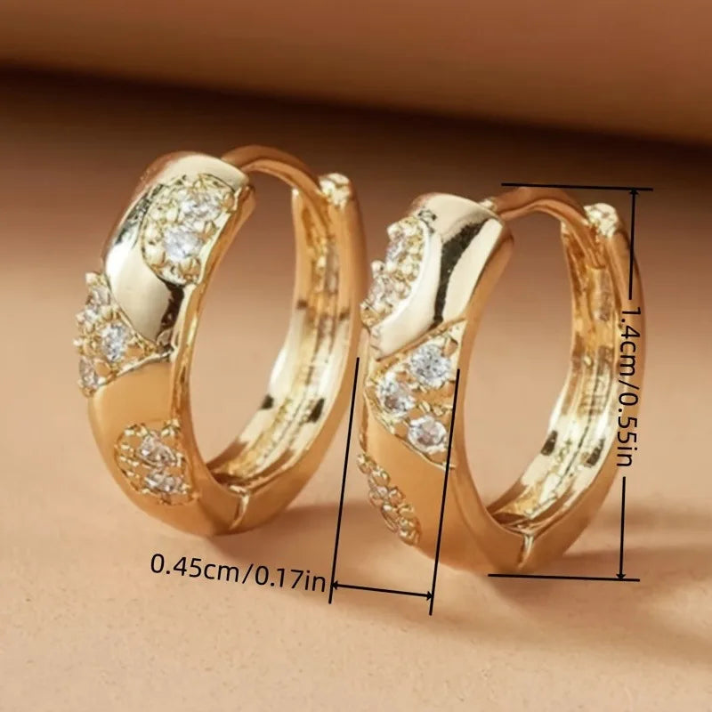 Chic Gold CZ Hoop Earrings – Elegant Everyday & Party Jewelry for Women