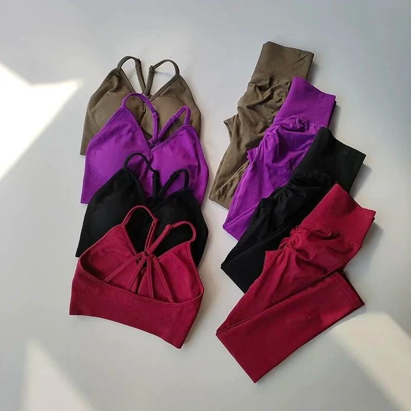 Peach High-Waist Hip-Lifting Yoga Set – Shockproof Running Fitness Suit