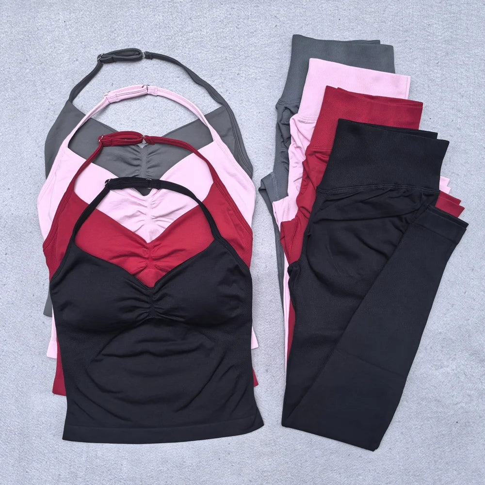 Women's Seamless Workout Set | Scrunch Leggings + Padded Sports Bra