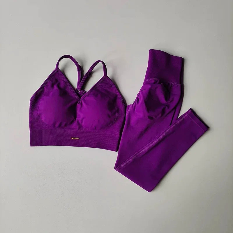 Peach High-Waist Hip-Lifting Yoga Set – Shockproof Running Fitness Suit