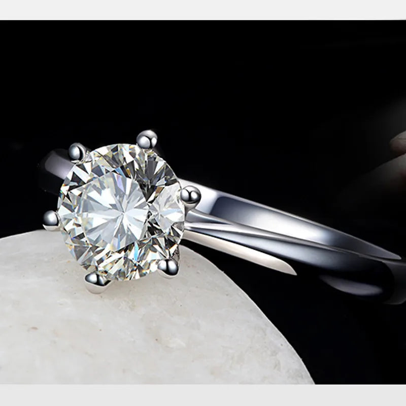 925 Sterling Silver Couple Wedding Ring – Austrian Crystal Engagement & Proposal Ring