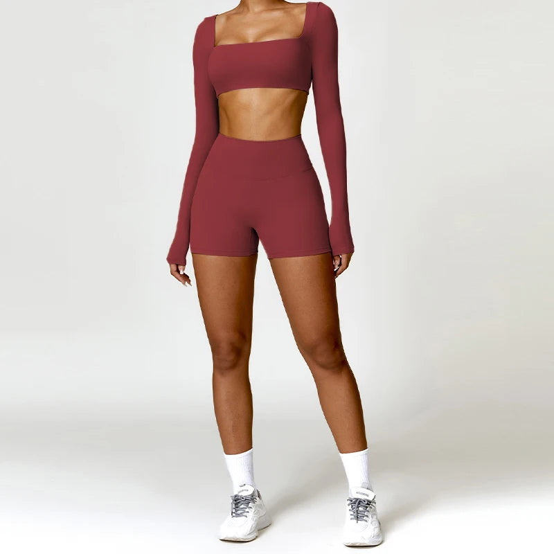 Women's 2-Piece Quick-Dry Yoga Set – Long Sleeve Gym Tracksuit