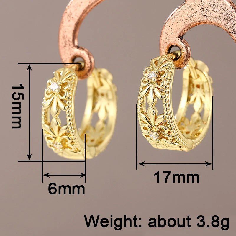 Elegant CZ Hollow Hoop Earrings – Gold & Silver Statement Jewelry for Women