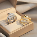 Women's 18K Gold Plated Cross Zircon Ring – Elegant Classic Fashion Jewelry