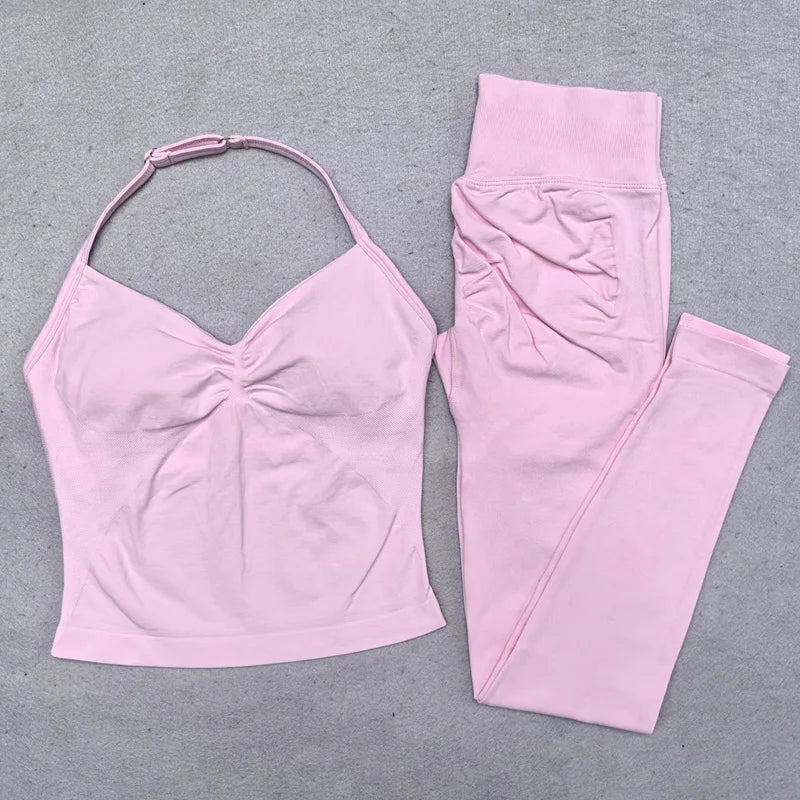Women's Seamless Workout Set | Scrunch Leggings + Padded Sports Bra