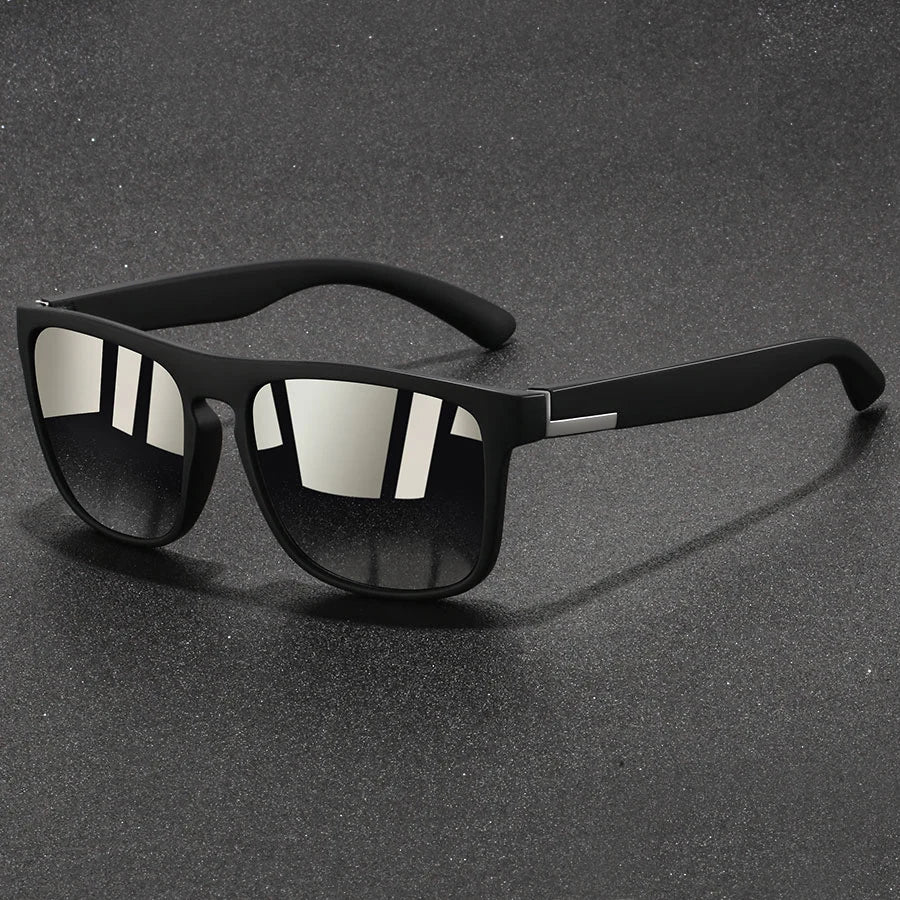 Fashion Square Sports Sunglasses for Men & Women – Polarized-Style Mirror Lens, Driving & Fishing