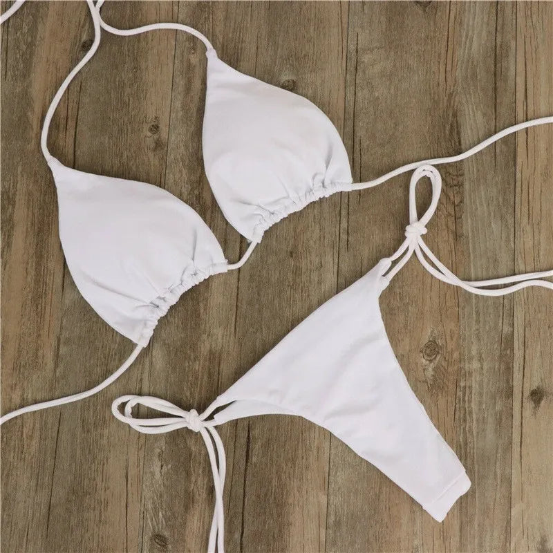 Sexy Push-Up Bikini Set for Women – Padded Bra Thong Two-Piece Bathing Suit
